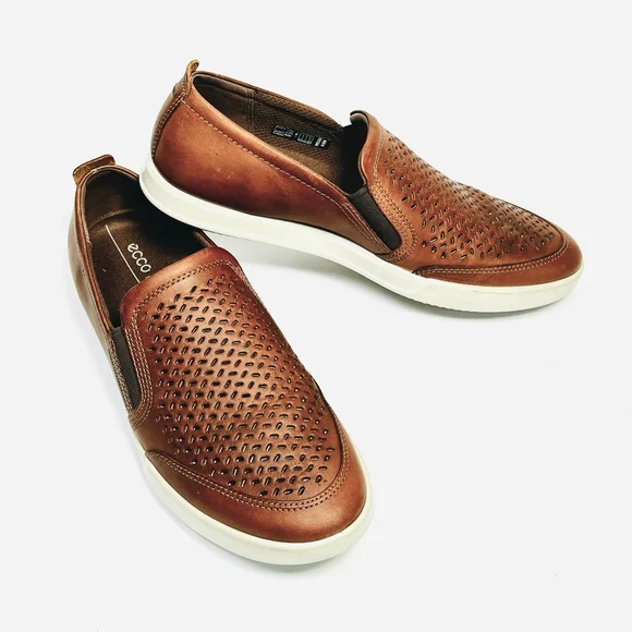 ECCO Beige Leather 46 Balance Arch Support Shock Point Slip On Driving Loafers Ecco | Shoes | Ecco Mens Leather Slip On Driving Loafers  main image 4